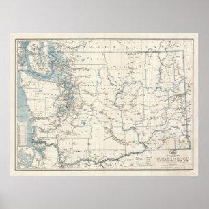 Old Washington Staat Map (1925)  Poster
