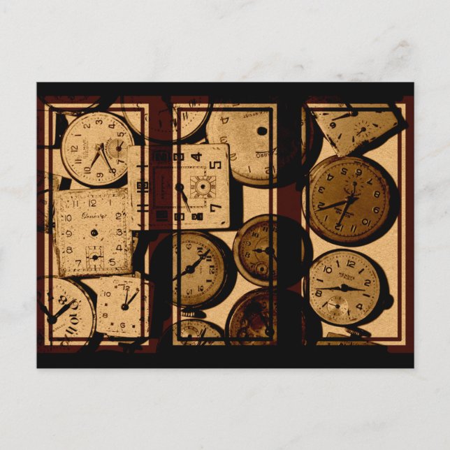Old Watch Triptych Postkarte (Vorderseite)