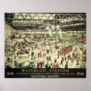 Old Waterloo Station Südliches Bahnhofsvorort Werb Poster