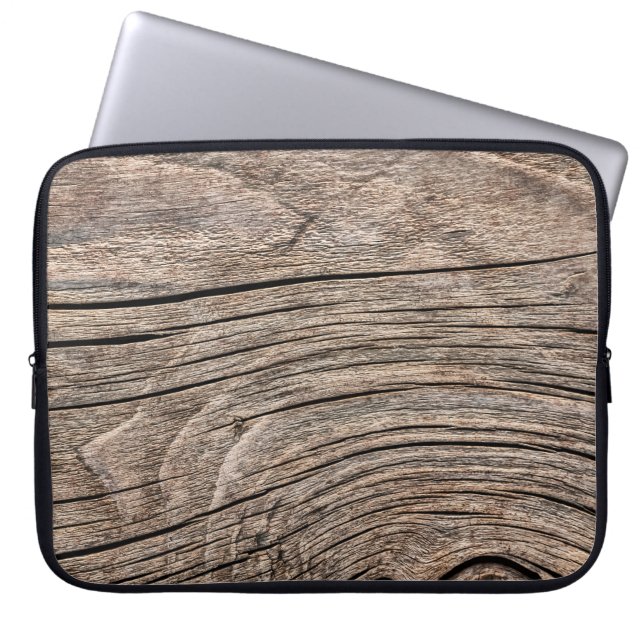Old Weathered Rotten Knotted Coarse Wood G Laptopschutzhülle (Vorderseite)
