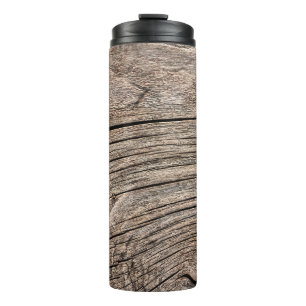 Old Weathered Rotten Knotted Coarse Wood G Thermosbecher