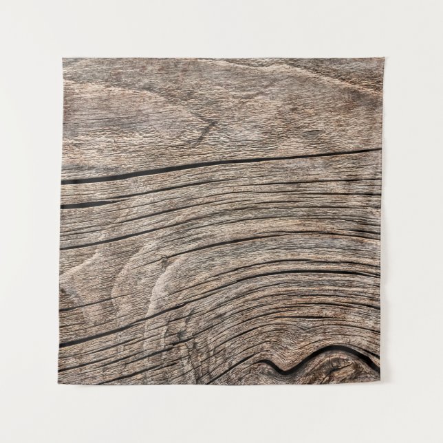 Old Weathered Rotten Knotted Coarse Wood G Wandteppich (Vorderseite)