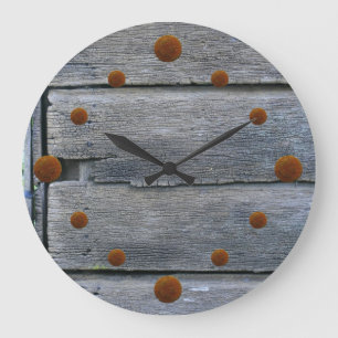 Old Weathered Wood Wall Clock Große Wanduhr