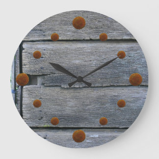 Old Weathered Wood Wall Clock Große Wanduhr