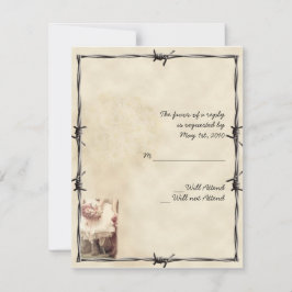Old West Boots and Bouquets Response Card RSVP Karte