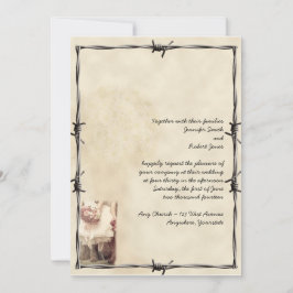 Old West Boots und Bouquets Hochzeit Einladung