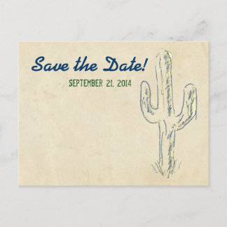 Old West Cactus Western Save the Date Ankündigungspostkarte