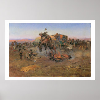 Old West Camp Cook's Troubles Art Print Poster