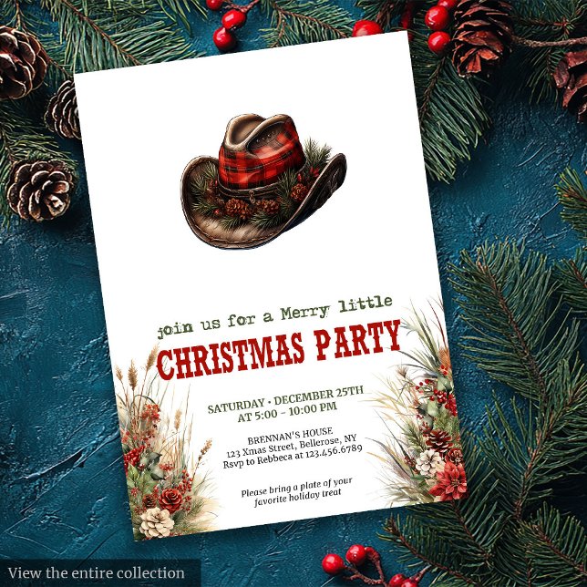 Old West Christmas party editable digital invites Einladung (Old West Christmas party editable digital invitation

)