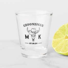 Old West Cowboy Personalisierte Trauzeuge Monogram Schnapsglas