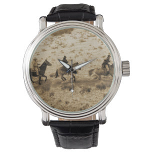 Old West Cowboys reiten Armbanduhr