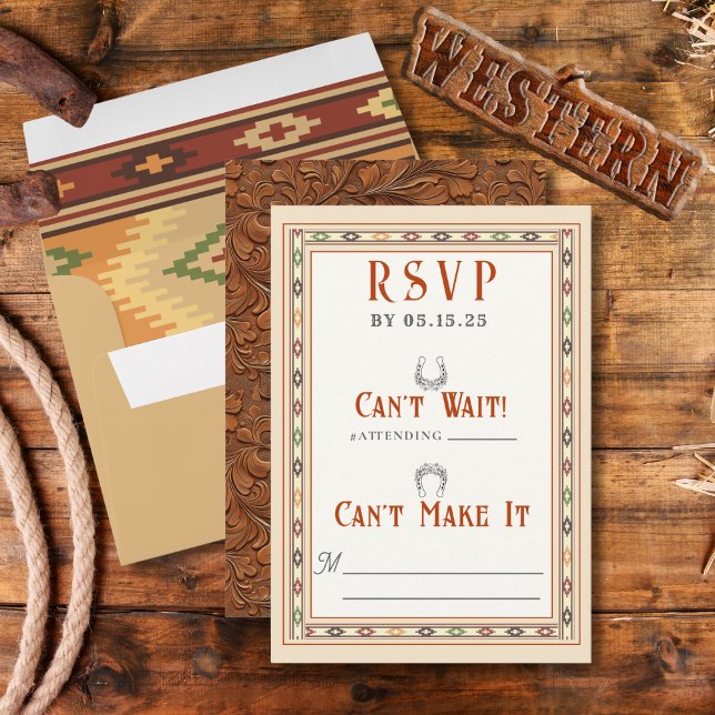 Old West Frontier Wedding RSVP Card (Von Creator hochgeladen)
