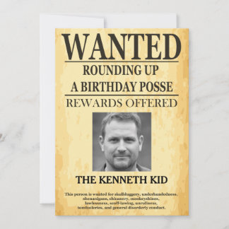 Old West Gewollt Poster 🤠 50. Geburtstag Einladung