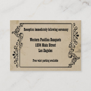 Old West Inspirierte Empfang Card Begleitkarte