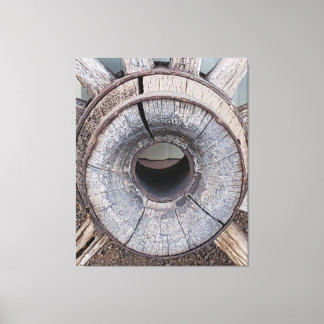 Old West Rustic Wagenrad Leinwanddruck