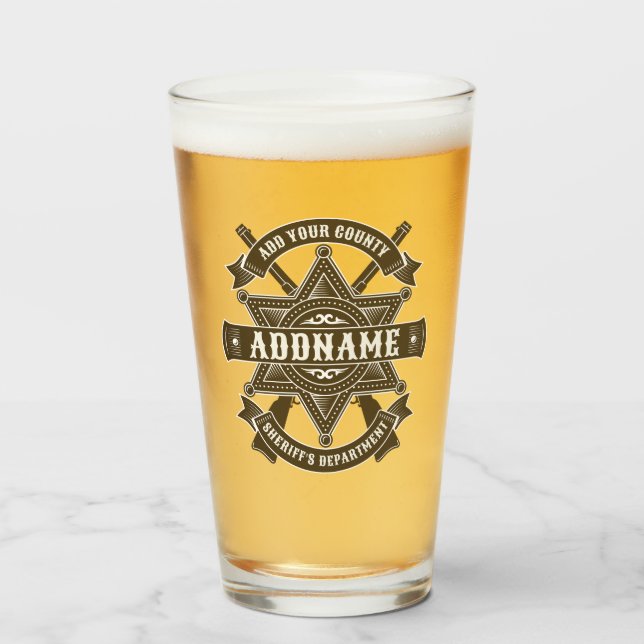 Old West Sheriff Stellvertretende Rifles Abzeichen Glas (Vorne (Gefüllt))