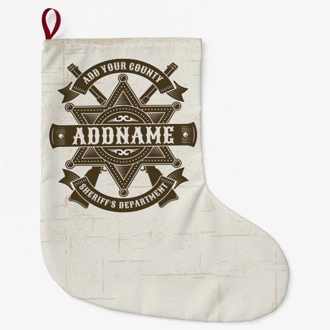 Old West Sheriff Stellvertretende Rifles Abzeichen Großer Weihnachtsstrumpf (Vorderseite)