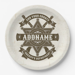 Old West Sheriff Stellvertretende Rifles Abzeichen Pappteller