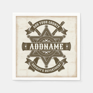 Old West Sheriff Stellvertretende Rifles Abzeichen Serviette