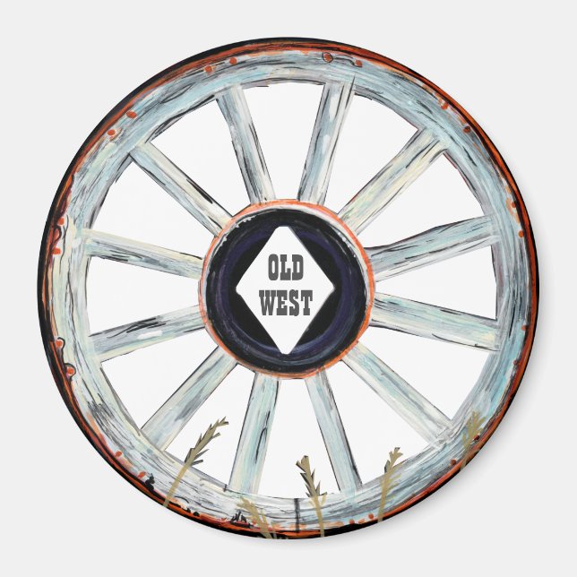 Old West Wagon Wheel Magnet (Vorne)