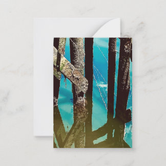 Old Wharf Pier Barnacle Beams Pilings Note Card Mitteilungskarte