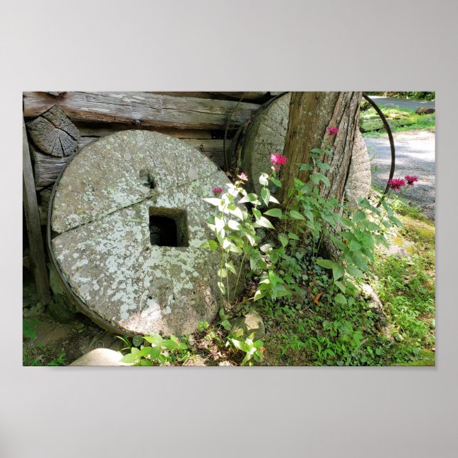 Old Wheel at Ely's Mill, Roaring Fork, Gatlinburg Poster (Vorne)