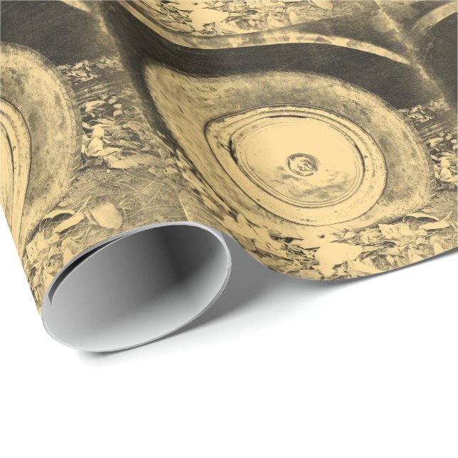 Old Wheel Of Classic Car Geschenkpapier (Rolleneckpunkt)