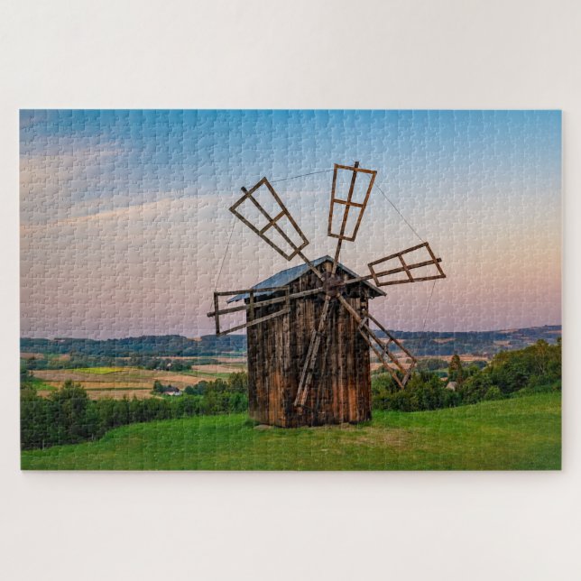 Old Windmill Hill Rural Windmill Farmland Landscha (Horizontal)