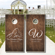 Old Wood Monogram Wedding Guest Book Alternative