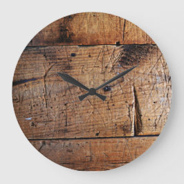 "Old Wood" Round (Large) Wall Clock Große Wanduhr