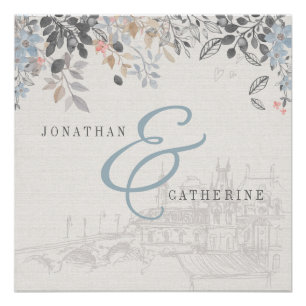 Old World Charme Print mit Namen Poster