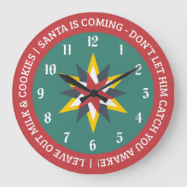 Old World Christmas Clock with Santa Indicator Große Wanduhr