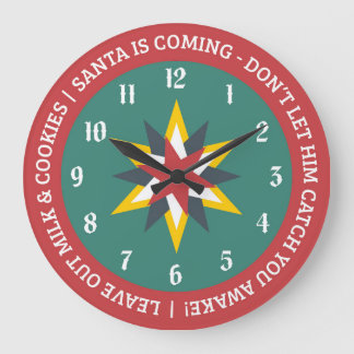 Old World Christmas Clock with Santa Indicator Große Wanduhr