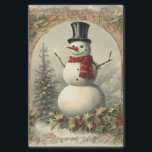 Old World Christmas Snowman Seidenpapier<br><div class="desc">Ein skurriles Vintages Design des Schneemans. Ideal für Weihnachtsgeschenkverpackungen oder für handwerkliche und decoupage Projekte.</div>