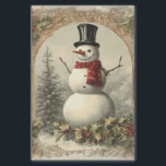 Old World Christmas Snowman Seidenpapier<br><div class="desc">Ein skurriles Vintages Design des Schneemans. Ideal für Weihnachtsgeschenkverpackungen oder für handwerkliche und decoupage Projekte.</div>