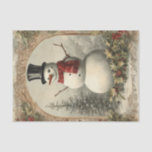 Old World Christmas Snowman Seidenpapier<br><div class="desc">Ein skurriles Vintages Design des Schneemans. Ideal für Weihnachtsgeschenkverpackungen oder für handwerkliche und decoupage Projekte.</div>