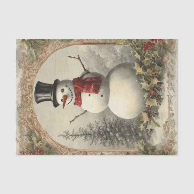 Old World Christmas Snowman Seidenpapier (Vorderseite)