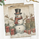 Old World Christmas Snowman Seidenpapier<br><div class="desc">Inspiriert durch Vintage Illustrationen,  bringt dieser Schneemann in einem Top Hut und Rot Schal eine nostalgische Touch zum saisonalen Verpacken und Crafting. Dieses Design ist perfekt für Weihnachts-Geschenkpackungen,  Entcoupage,  Scrapbooking und Junk Journaling geeignet und zeichnet sich durch die Wärme klassischer Urlaubstraditionen aus. Eine schöne Wahl für Weihnachtsliebhaber.</div>