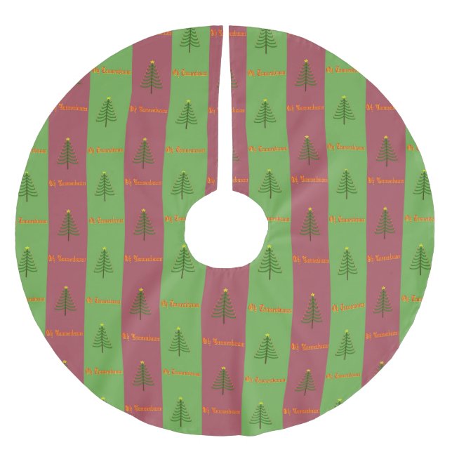 Old World Christmas Tree Muster Evergreen Polyester Weihnachtsbaumdecke (Vorderseite)