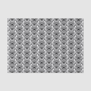 Old World Damask Black on White Seidenpapier