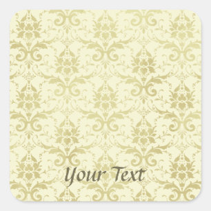 Old World Damask Muster Quadratischer Aufkleber