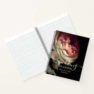 Old World Dark Pink Blume Hochzeitsplaner Notizbuch