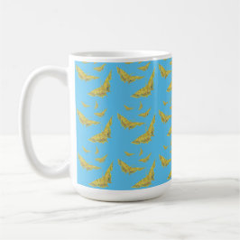 Old World Frack Butterfly Pattern Blau Kaffeetasse