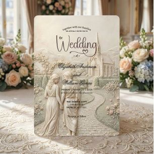 Old World Grecian Romance Gartenhochzeit   Einladung