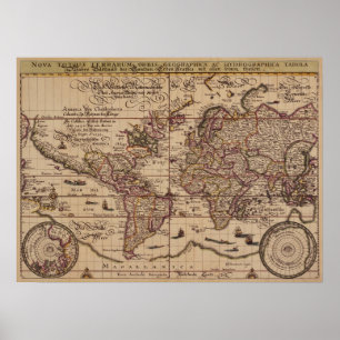 "Old World Map 16 Century Replik Poster