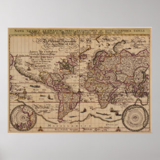 "Old World Map 16 Century Replik Poster