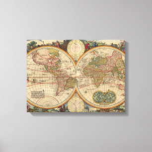 Old World Map By Nicolaas Visscher Leinwanddruck