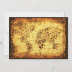 Old World Map Einladungskarten