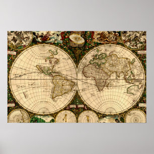 Old World Map Poster