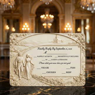 Old World Romantic Architectural Arch RSVP Karte